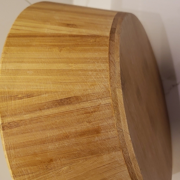 Bamboo Bowl Light Brown Bottom 8.75" Diam and Top 11.5" Diam - Picture 6 of 8